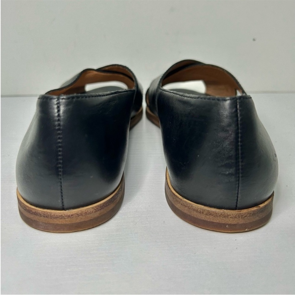 Madewell The Blaine Crisscross Flat Black Leather Open Toe Flats Size 7.5 - Picture 7 of 16